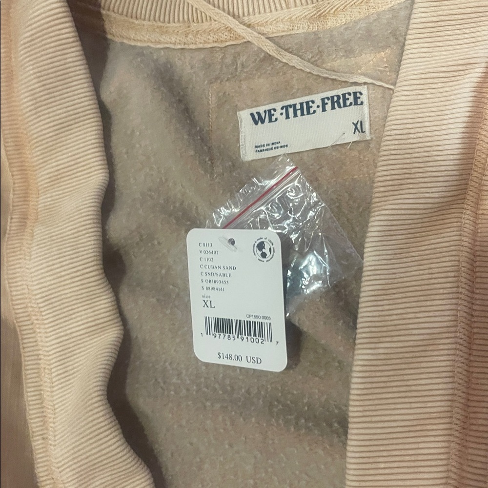 NWT We The Free Dreamy Blue Cardi in Sand - Picture 5 of 6